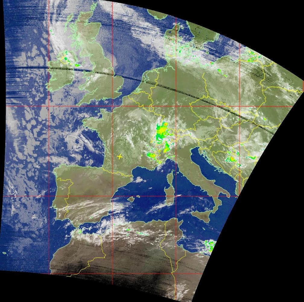 NOAA APT image with precipitation